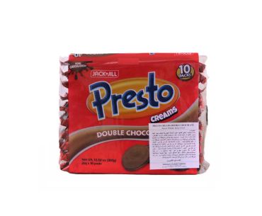 Jack N Jill Presto Creams Double Choco Sandwich Cookies (10 x 30G) 300Gm Pack Of 10